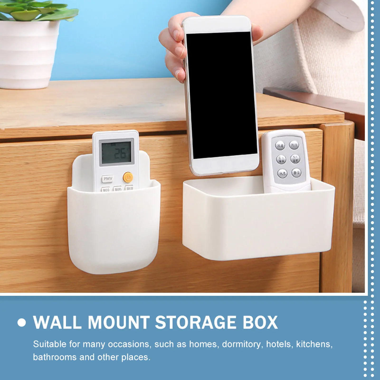 4Pcs Wall-Mounted Storage Boxes Punch-Free Adhesive Multi-Purpose Organizer for Bathroom Kitchen Dormitory Home Supplies