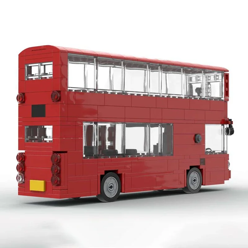 Street View Model Moc Building Blocks Brick Double-Decker Bus Model Technology Brick DIY Assembly Construction Toy Holiday Gifts