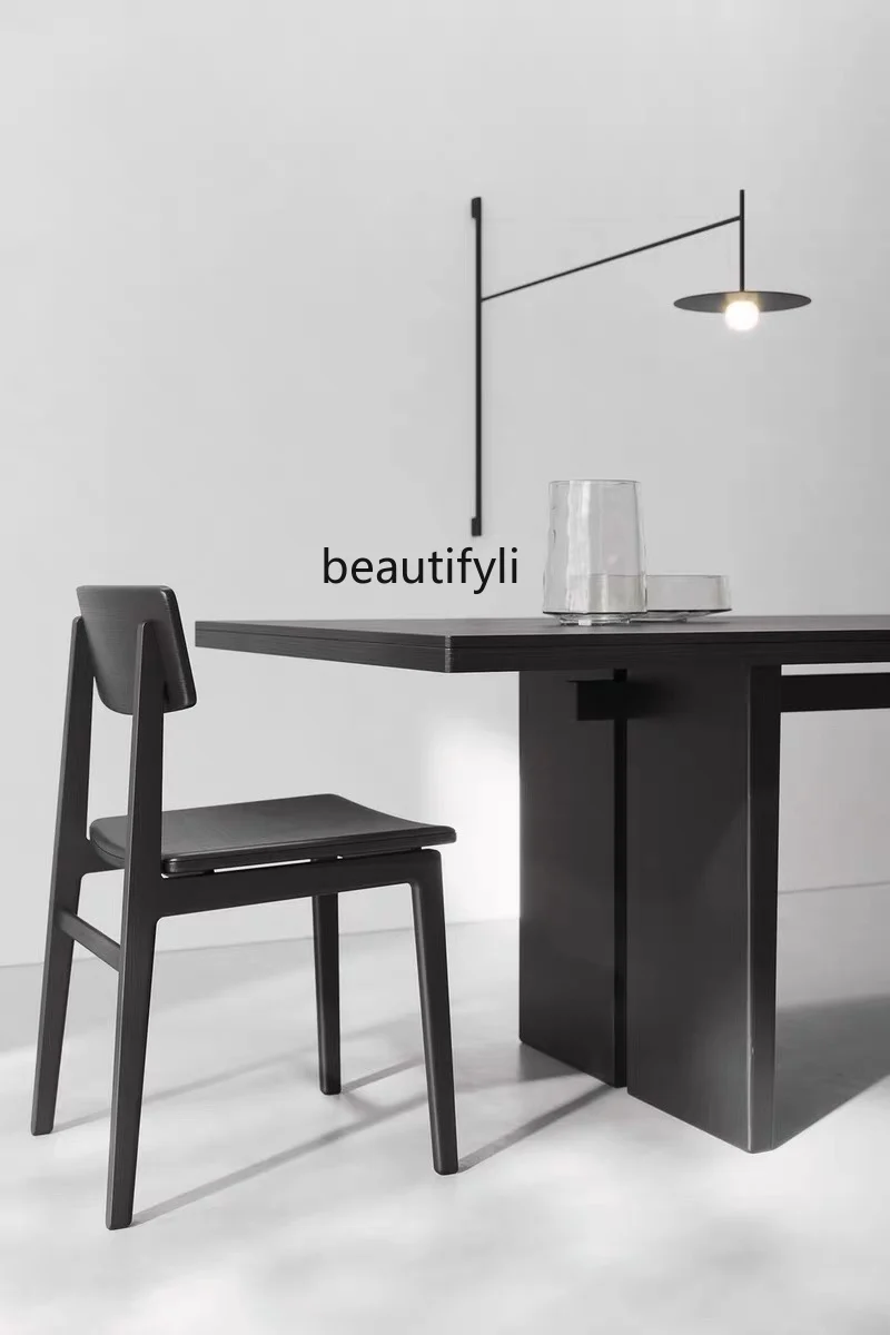 Light Luxury Minimalist Solid Wood Conference Office Long Table Creative Workbench Industrial Style Conference Table