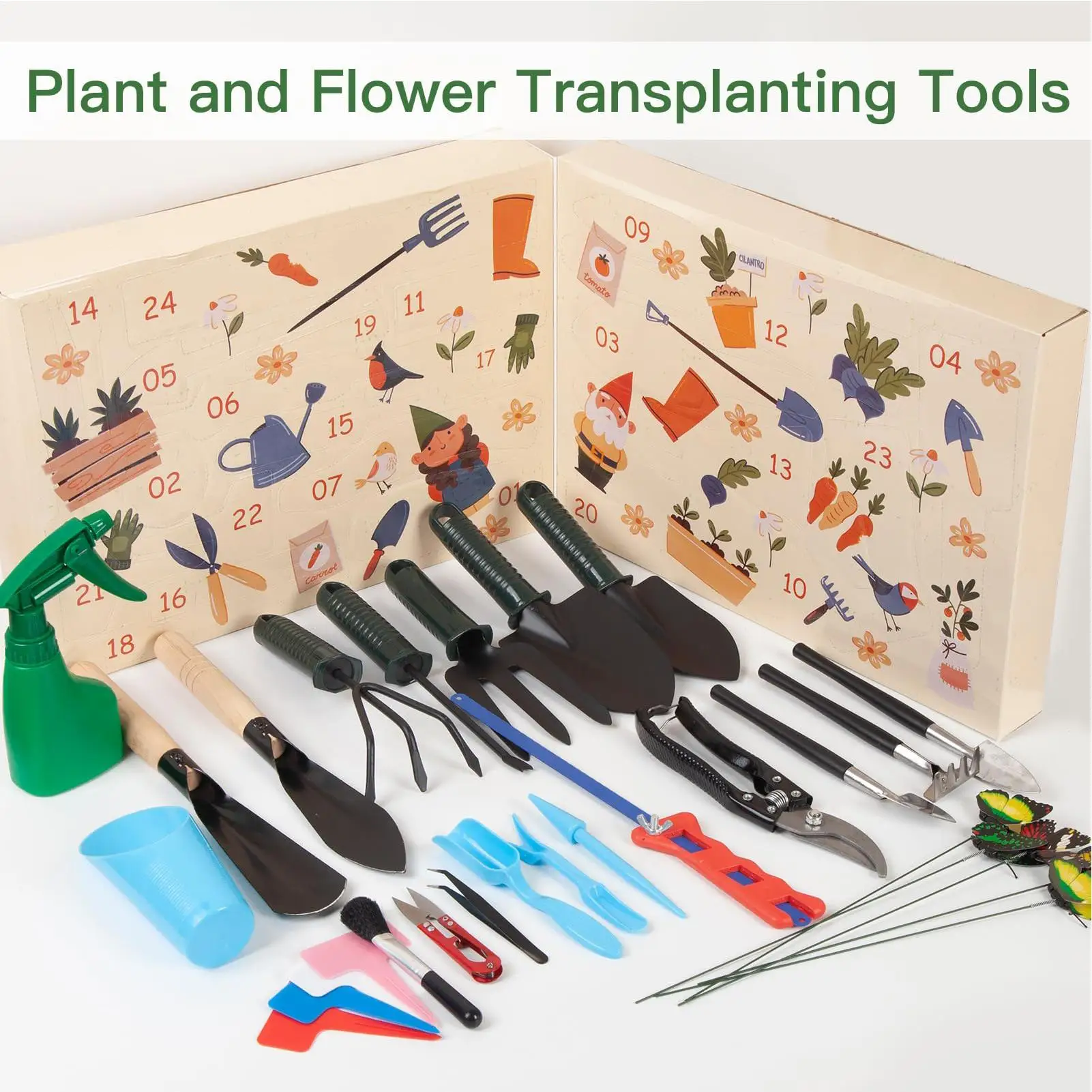 Christmas Countdown 24 Days Collectible Tool Set Gardeners Tool Set For Women Mothers Garden Gardening Outdoor Indoor Home Lawn