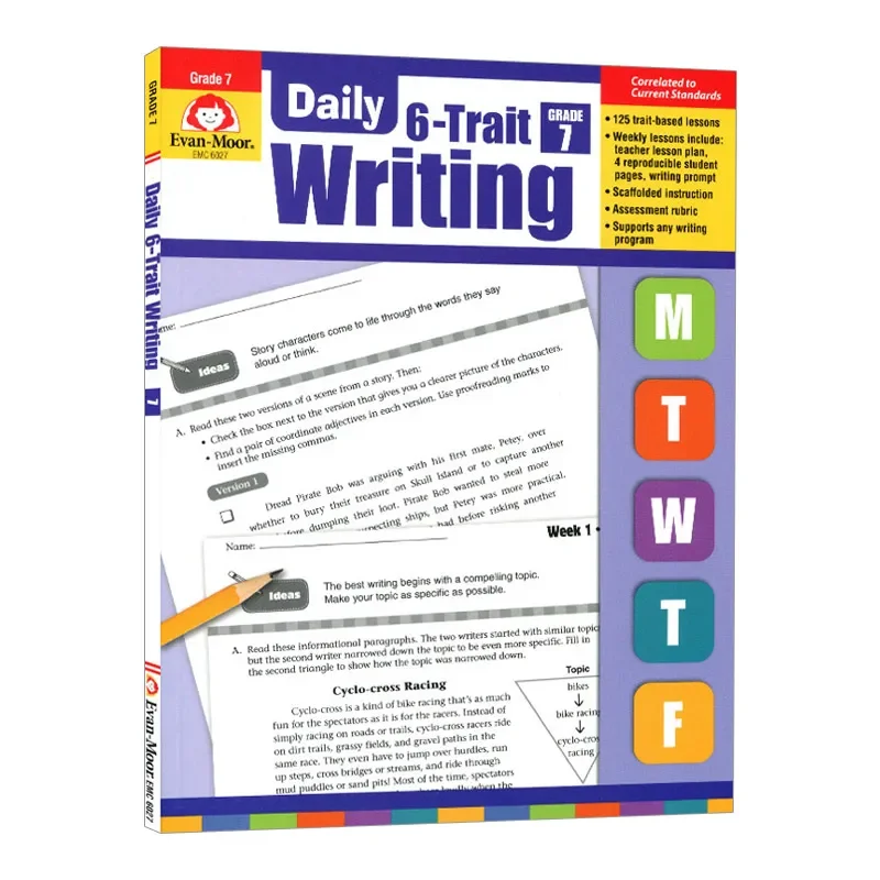 Evan-Moor Daily 6-Trait Writing, Grade 7 TE Workbook,aged 10 11 12 13, English book 9781609638795