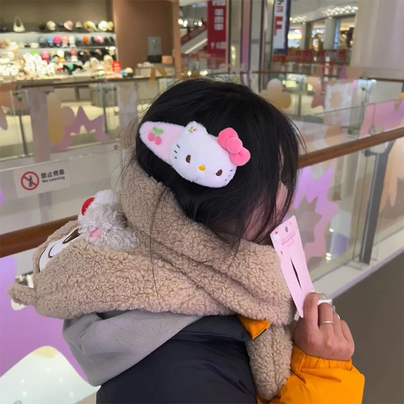 

Hello Kitty Bow Hair Clip Kawaii Sanrio Anime Bangs Clip Girl Heart Cartoon Cute Student Break Clip Sweet Hair Accessories Gifts