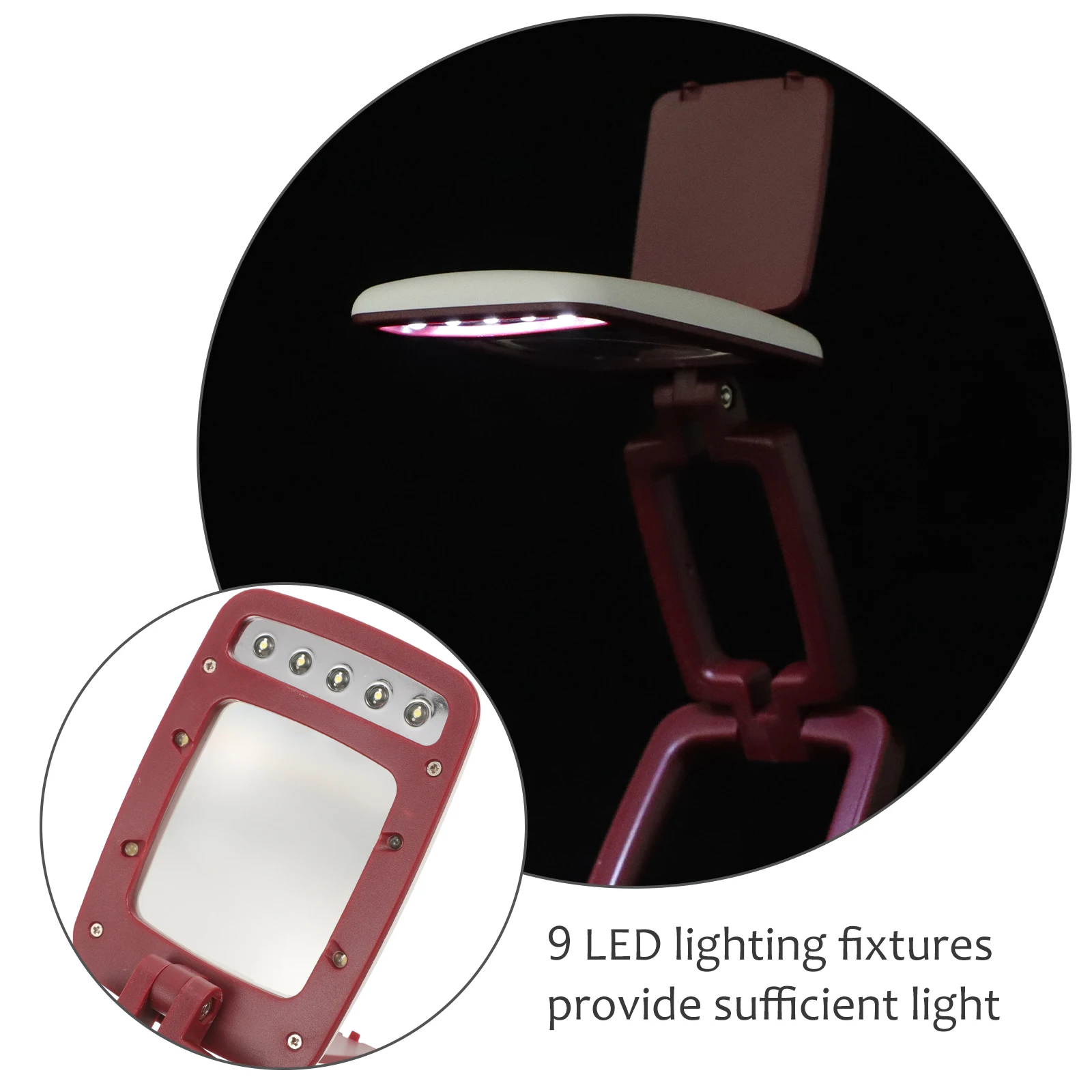 

Foldable Desk Magnifying Lamp LED Light Portable Reading Magnifier for Sewing Embroidery Crafting Repair