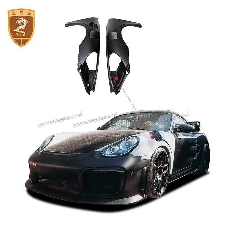 GT4 Style Car Bumpers Fender fit for Porsche Boxster Cayman 987.2 2009-2012 Fiberglass Left Right Mudguards Upgrade Car bodykits