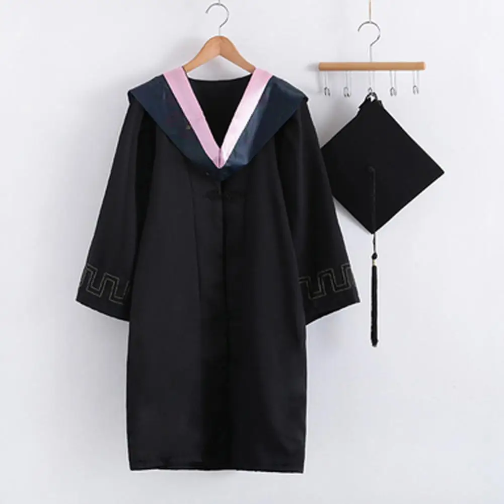 Unisex Graduation Bachelor Kostuum Trencher Cap Set School Universiteit Diploma-Uitreiking Baccalaureaat Jurk Afstudeeruniform