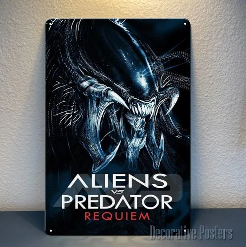 Aliens vs Predator Requiem Movie Metal Poster Tin Sign -  Plate