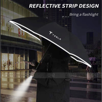 Car Led Light Automatic Folding Windproof Sunshade Umbrella For Tesla Model 3 Model Y Model S Model X Cybertruck Beast Roadster
