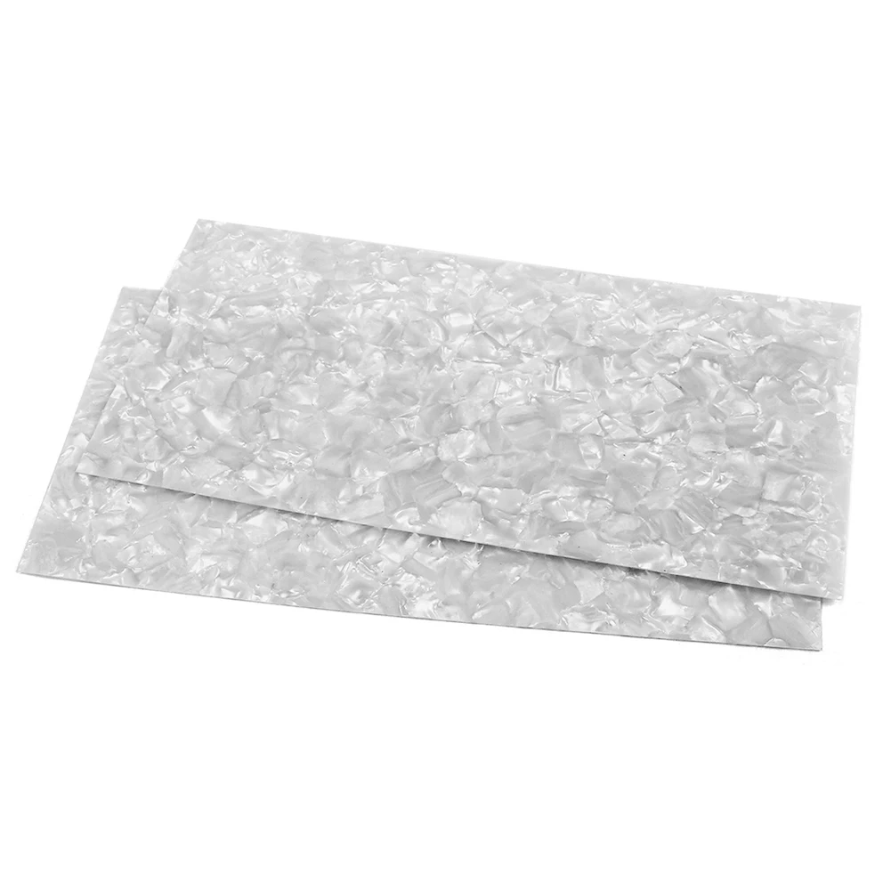2pcs White Pearl Celluloid Guitar Head Veneers Shell Sheets Guitar Parts