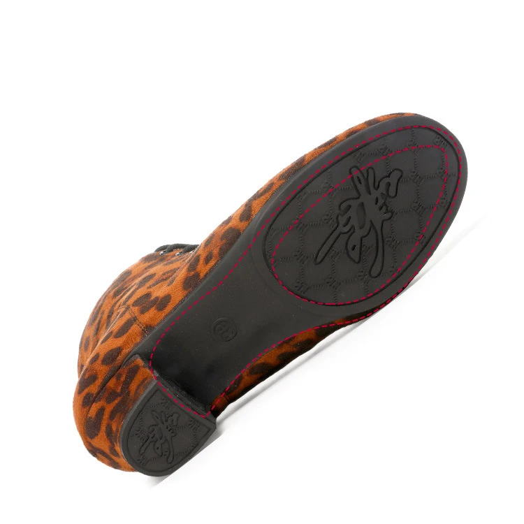 女性用ラテンダンスブーツローヒールクローズトゥ社交タンゴパフォーマンス練習指導ダンスシューズヒョウアウトドアソール