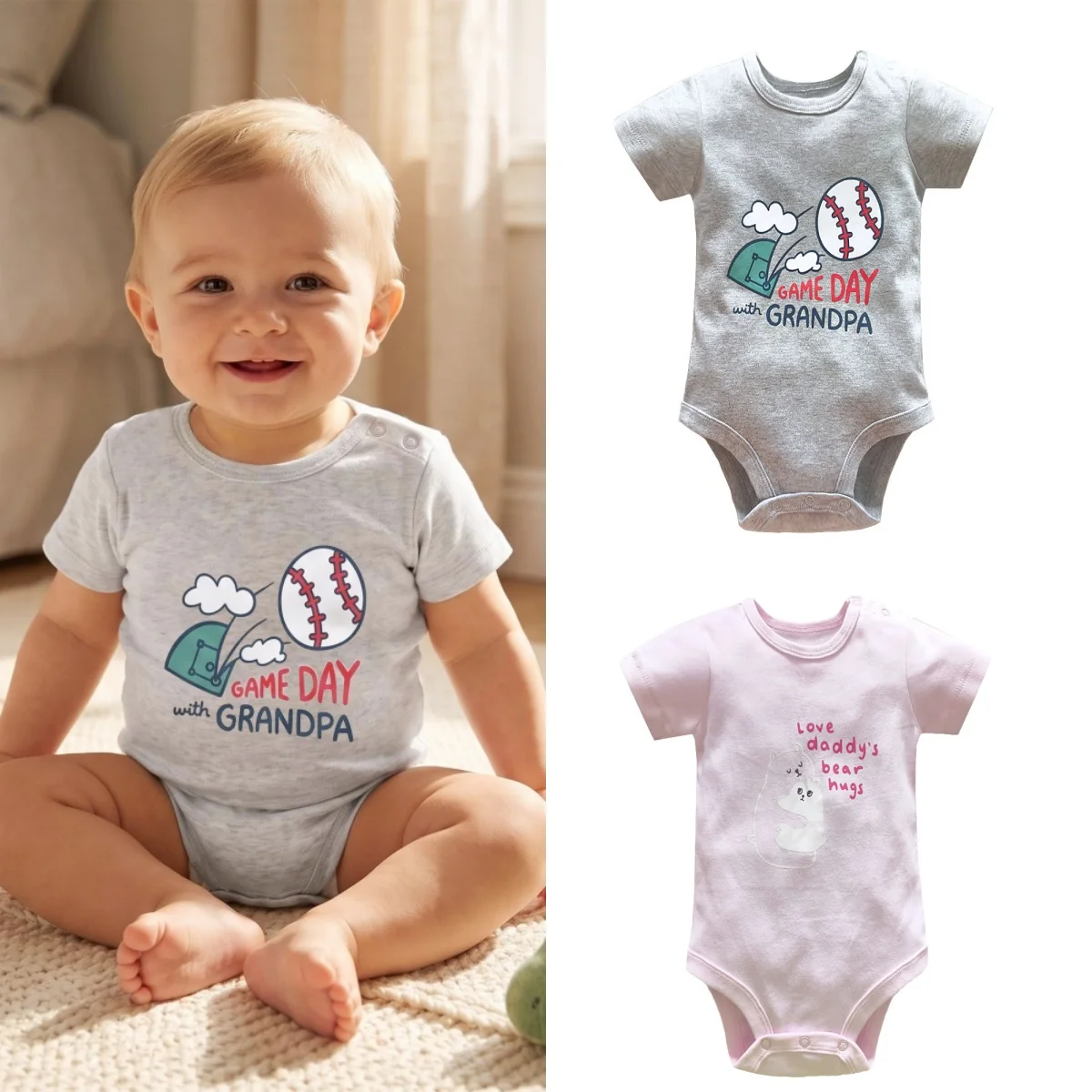 100% Cotton Newborn Bodysuit Summer Baby Boys Girls Shoulder‑Snap Romper Short Sleeve Infant Jumpsuit Bebe Costume Clothes