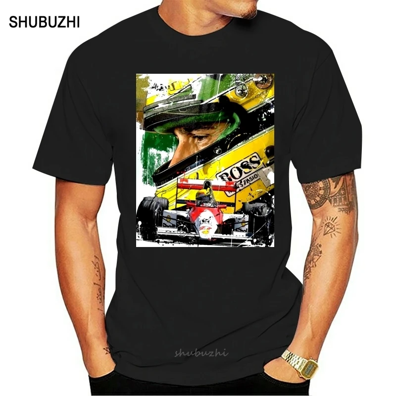 Fashion Top Tee Mens AYRTON SENNA ARTWORK T SHIRT Print T Shirt men cotton tshirt summer brand teeshirt euro size