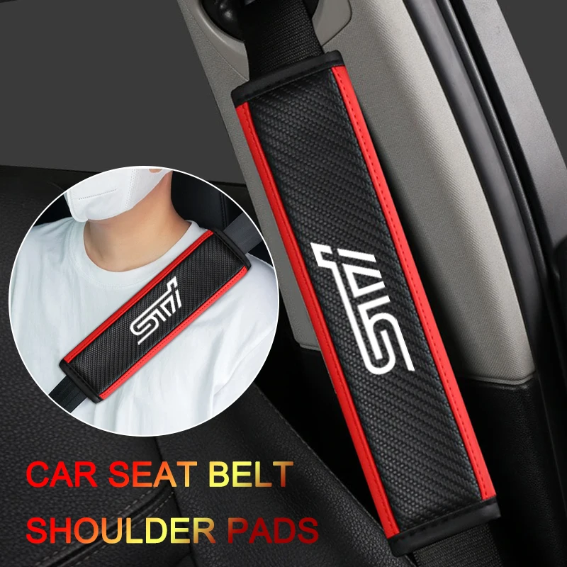 

2Pcs For Subaru STI Impreza Legacy WRX BRZ Forester Ascent Levorg XV WRC Car Seat Belt Carbon Fiber Safety Belt Shoulder Covers