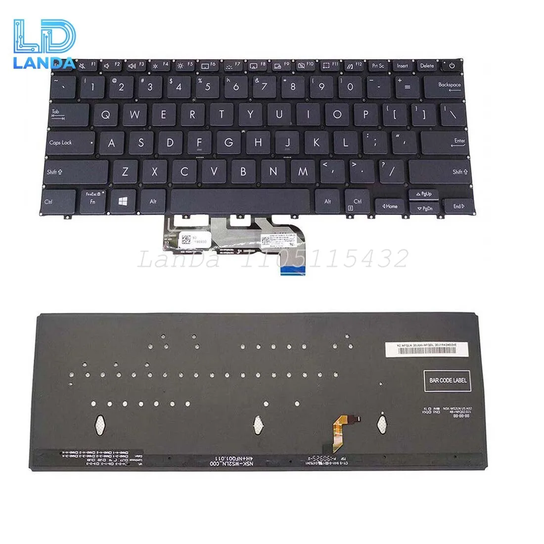 

Клавиатура Lpatop для ASUS ExpertBook B9 B9450 B9450F B9450FA, черная, Великобритания, США, с подсветкой