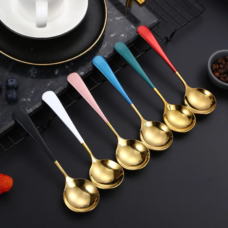 

Stainless Steel Coffee Spoons Tea Ice Cream Dessert Spoon Long Handle Stirring Spoon Tableware Coffee Accessories