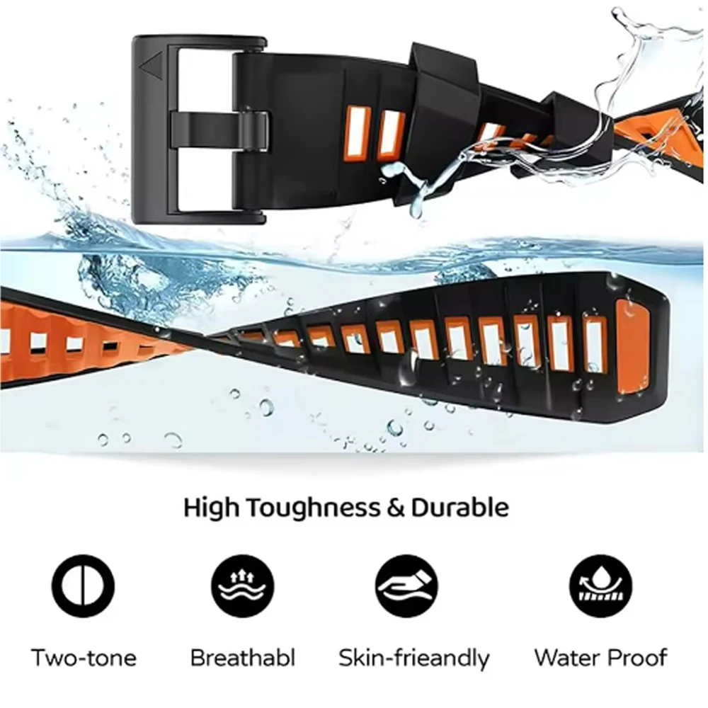 22 مللي متر 26 مللي متر سيليكون QuickFit الفرقة ل Garmin Fenix7 7X 8 E 6 6X 5 5X/Epix Gen2/Instinct/Forerunner 970 الذكية الرياضة حزام سوار