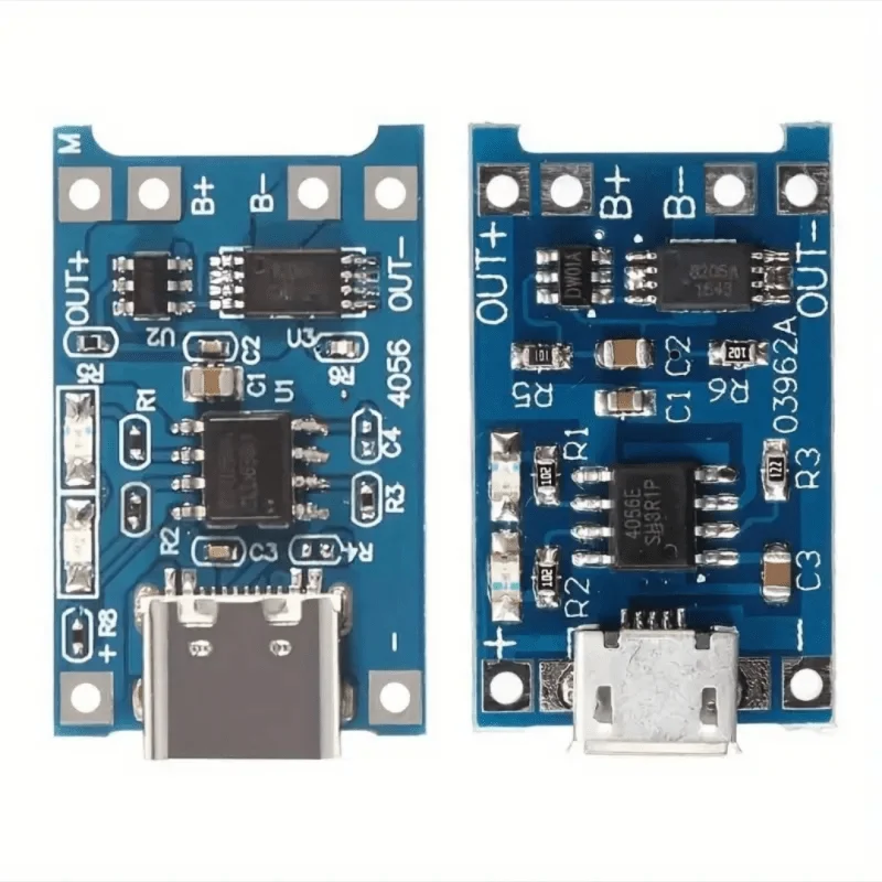 10pcs 5V1A 18650 Lithium Battery Charging Board TP4056 Type-c Micro USB Charge Module With Protect