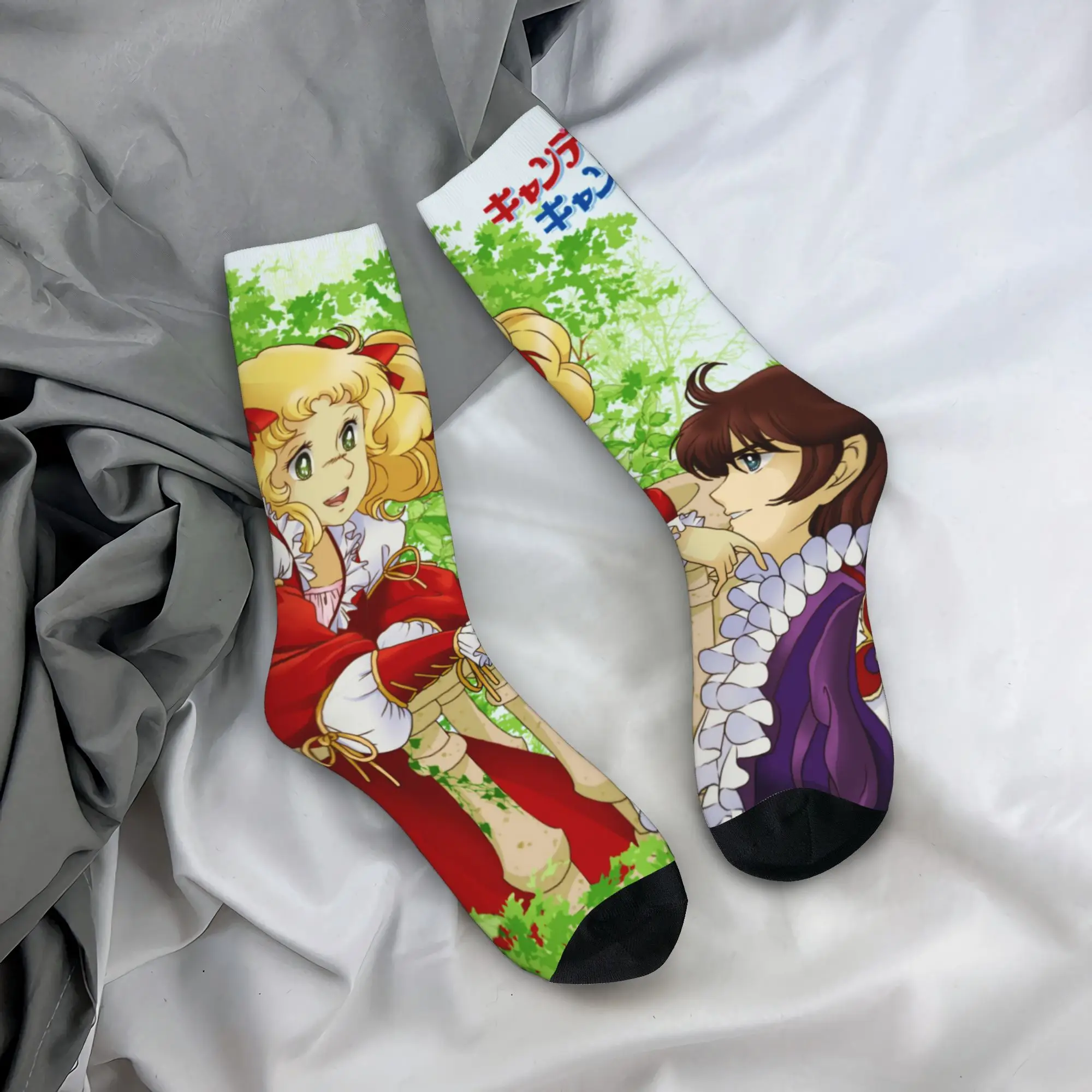 Fun Printed C-Candy C-Candy Socks for Women Men Stretchy Summer Autumn Winter Anime Manga Cartoon Girl Crew Socks