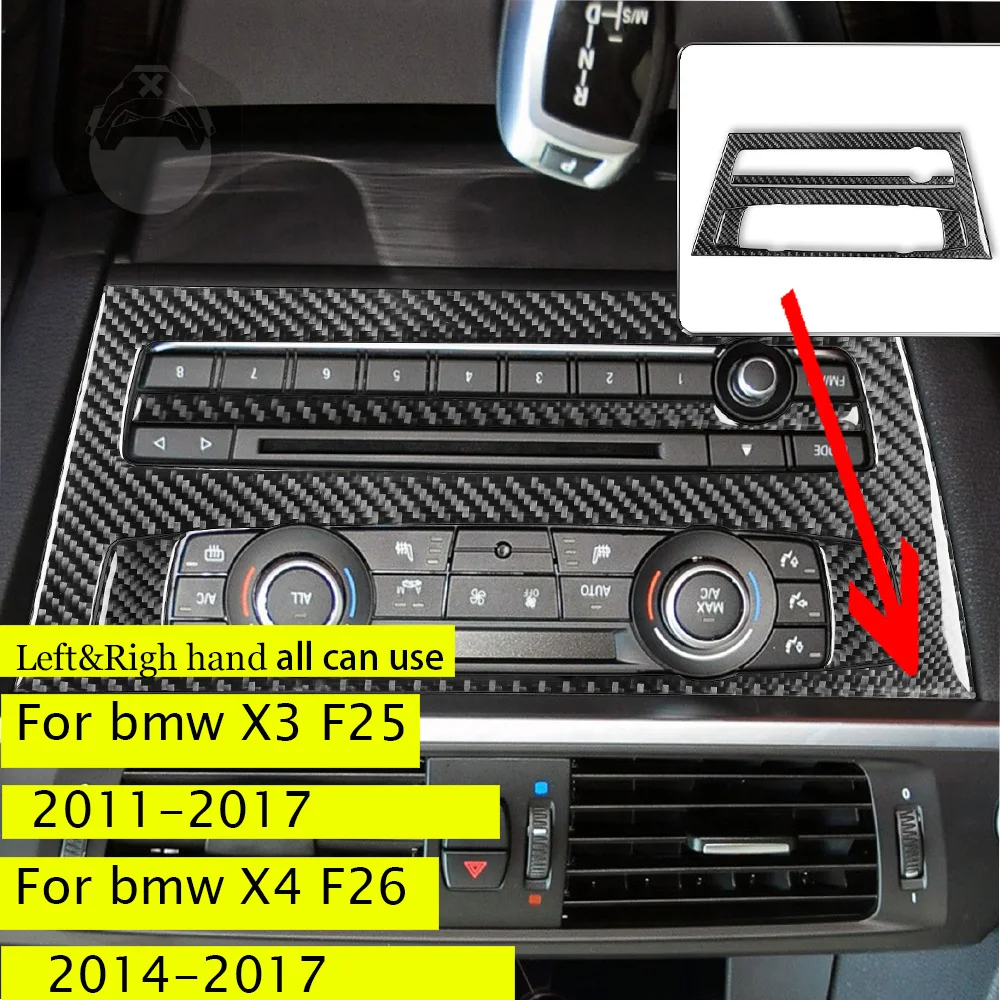For BMW X3 F25 X4 F26 2011-2017 Carbon Fiber Style Glove Box Handle Cover Trim Decoration Sticker Interior Accessories view 2