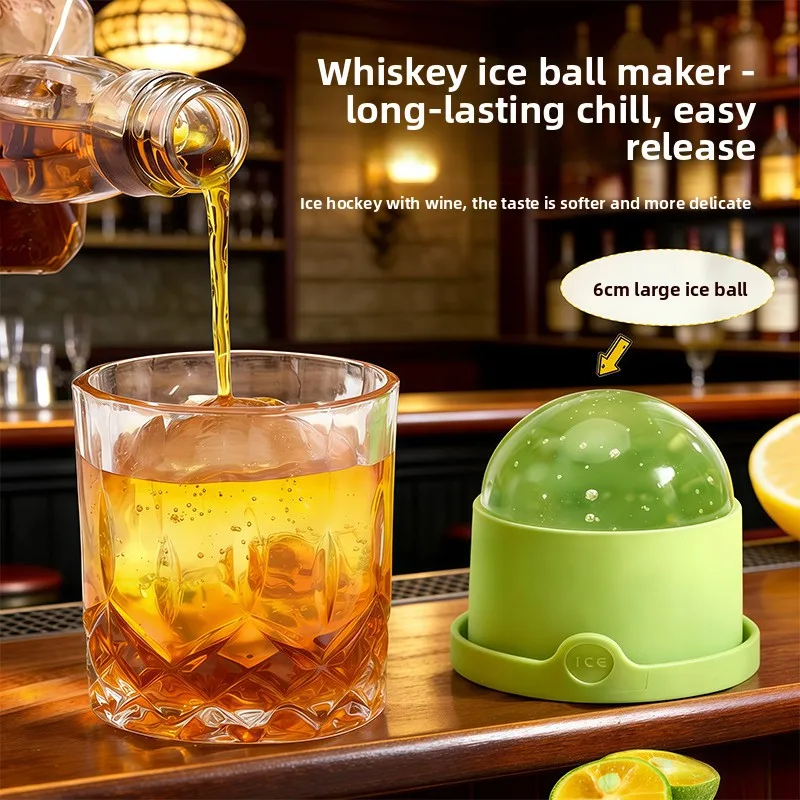 1pc Round Silicone Ice Ball Maker Large Sphere Ice Mold Easy Release Ice Making Tool For Bar Home Cocktail Drinks random colo