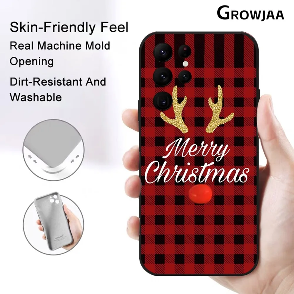 

Christmas Elk Christmas tree Phone Case for Samsung Galaxy S24 Ultra S22 S23 Ultra S21 S20 Protective Silicone Funda Anti Drop