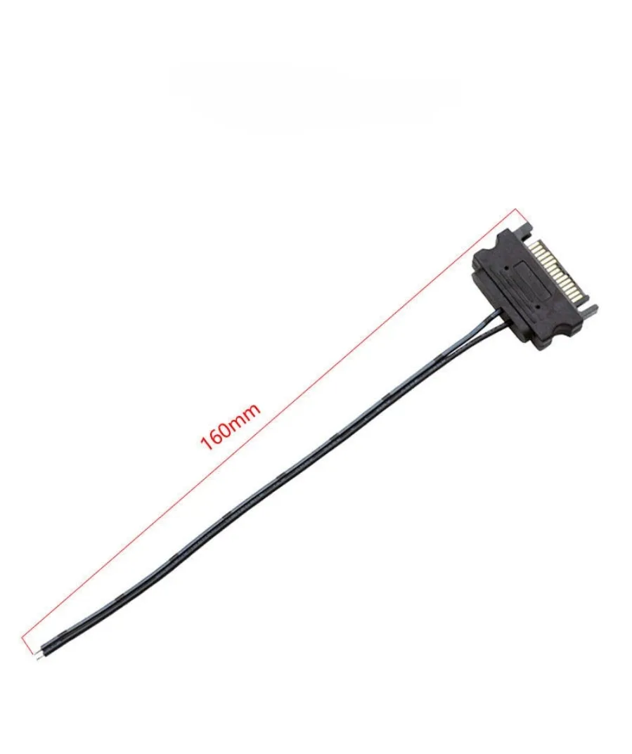 SATA 15Pin 5V/12V Male Port Cable Adapter 22 AWG Tinned Copper Wire Computer Case LED Strip Cable SATA Power Supply Cable