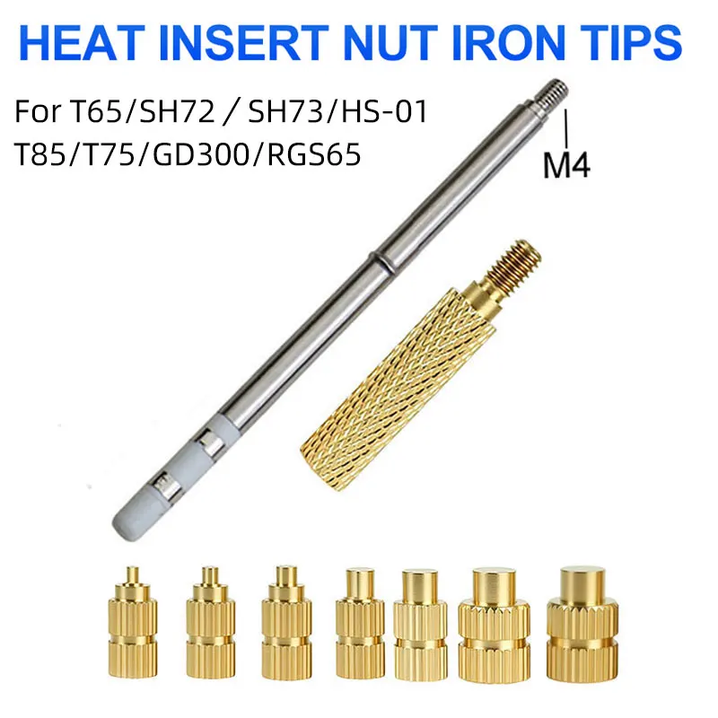 T65 Soldering Iron +168PCS Brass Internal Thread Heat Insert Nut Kit M2-M8, Heat Set Insert Nuts for T65 T85 HS01 SH72 SH73 Sold