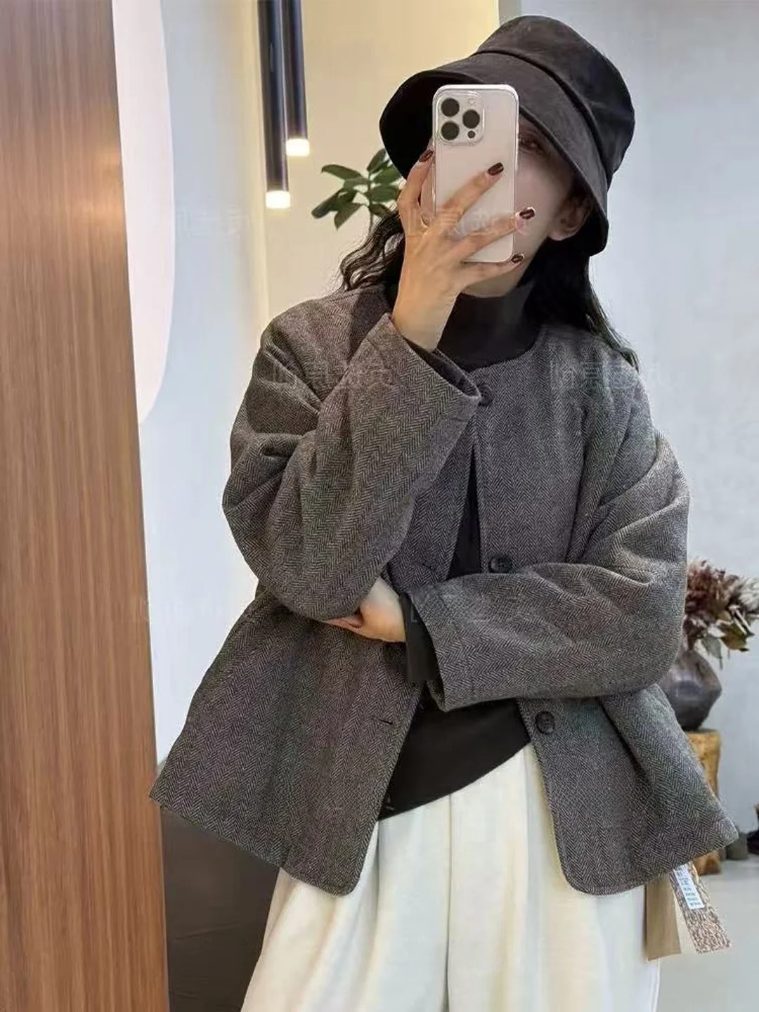 

Ey Хлопковая куртка круглого цвета Ne ort Повседневная женская верхняя одежда Осень Зима Новый свободный универсальный теплый топ на пуговицах