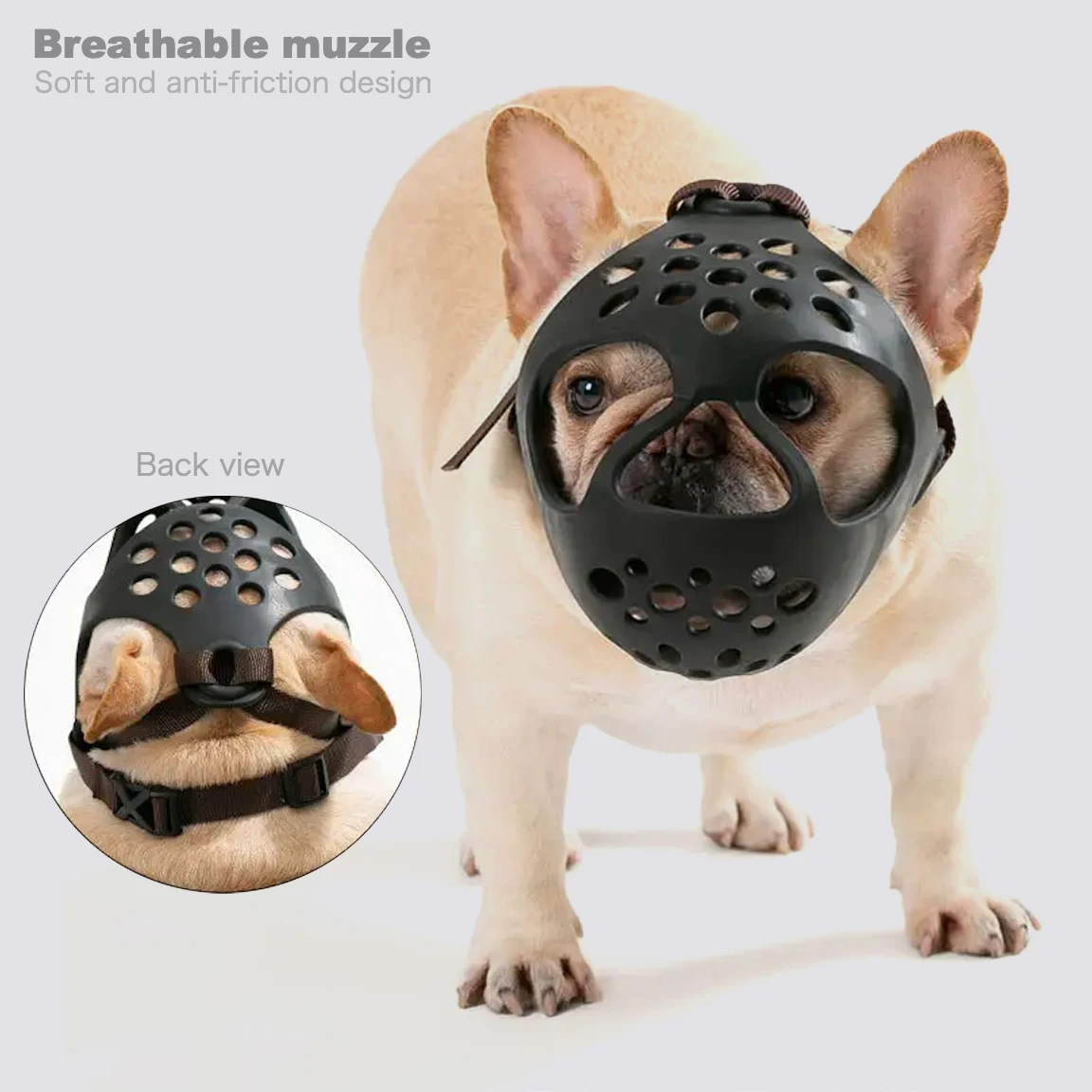 

Anti-Biting Bulldog Muzzle for A Dog Short Mouth Pet Soft Comfortable Breathable Mask Can Drink Water Small Medium Dogs Supplies