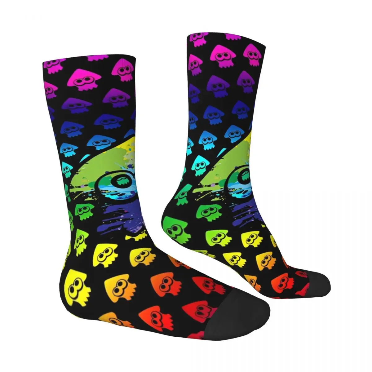 Regenboog Splatoon Kousen Video Game Design Grappige Sokken Winter Antislip Sokken Heren Outdoor Kwaliteit Sokken