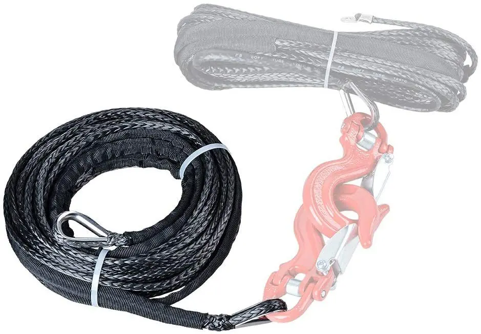 15M 1/4 inch Synthetic Winch Rope Line Recovery Cable For Jeep Off Road 4WD ATV UTV Truck Boat SUV Synthetic Winch Towing Rope