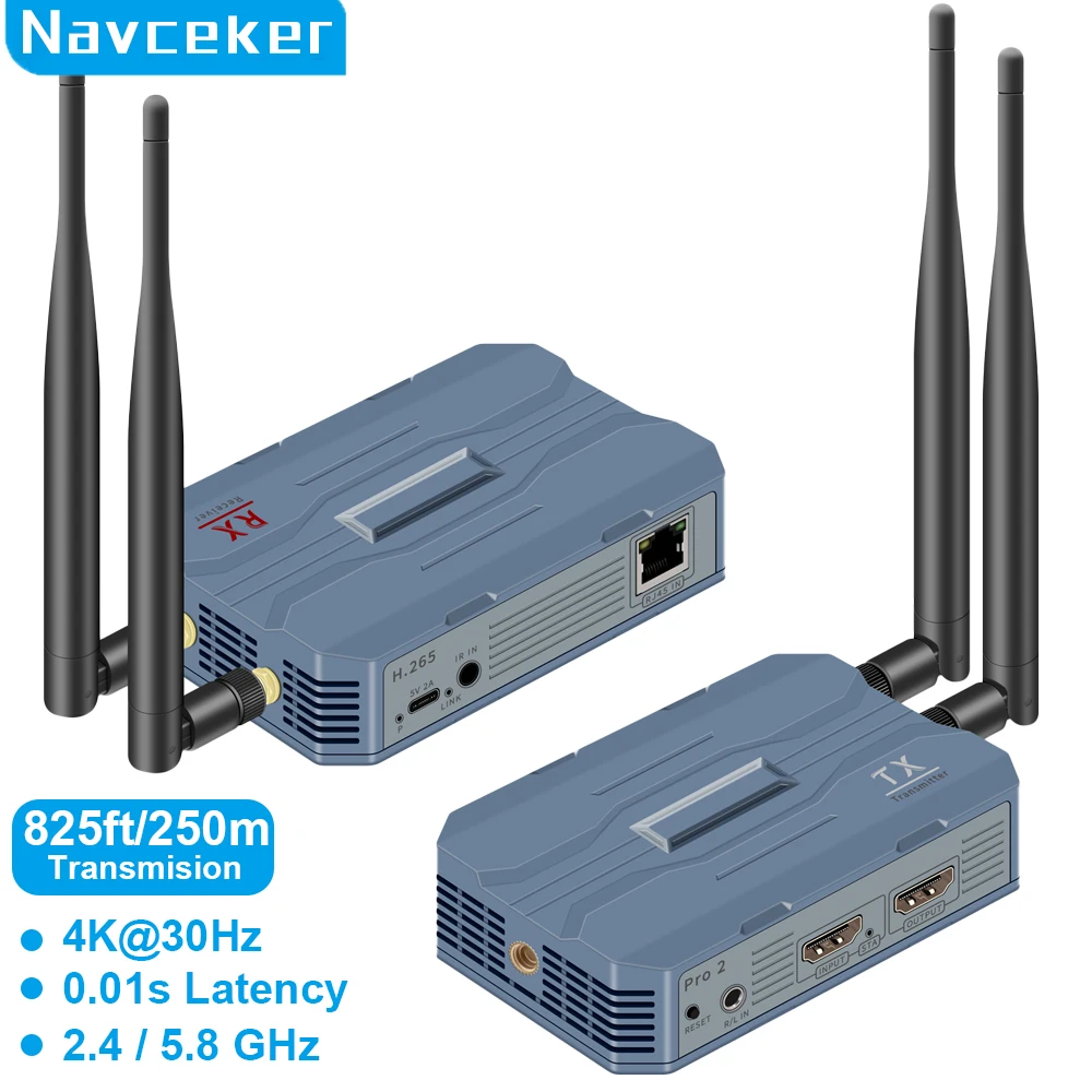 

Navceker 4K 30 Гц HDMI беспроводной удлинитель видеопередатчик приемник 250 м HDMI удлинитель для DSLR Live Church домашние игровые камеры