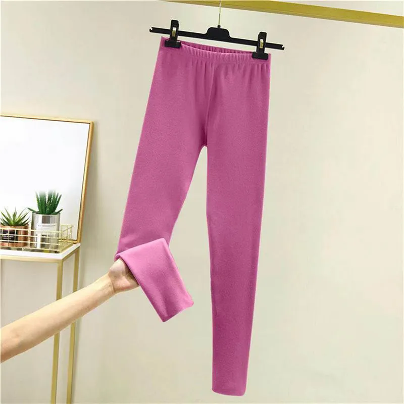 Calças femininas de veludo quente, leggings elásticas na cintura, calças de pelúcia justas, ajustadas para outono e inverno