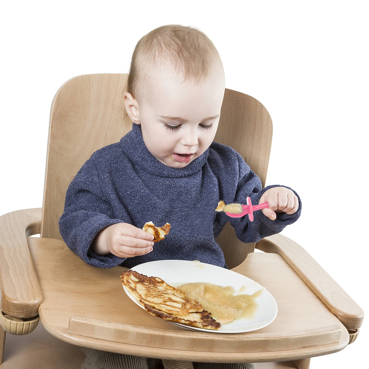 

4 Set Baby Eating Training Spoon Fork Toddler Spoons Eco-friendly Spork Utensils Lightweight Protective Board Design Easy Clean