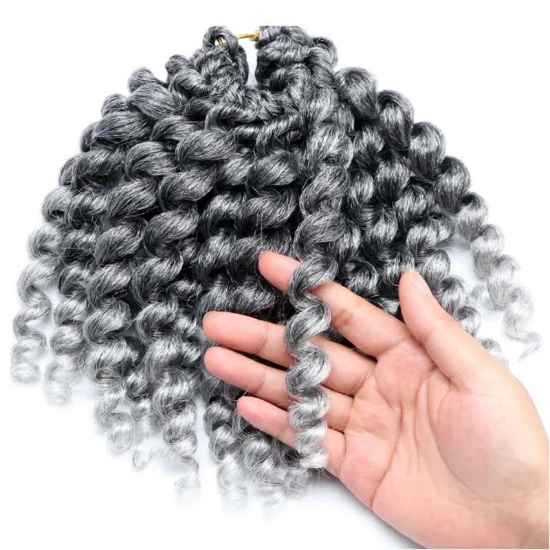 Синтетическая палочка для завивки волос, вязанные крючком, 8 дюймов, 48 корней, ямайские вязанные крючком волосы, Т-серые вязанные крючком волосы, вьющиеся вязанные крючком волосы