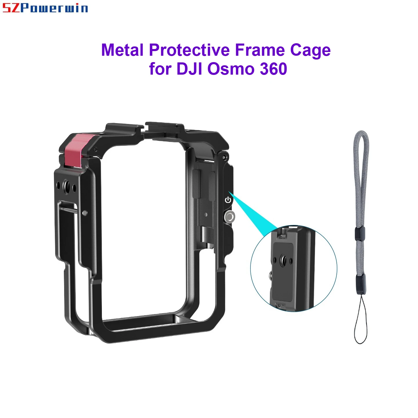 

SZpowerwin Metal Protective Frame Cage with Lens Cover for DJI Osmo 360 Action Camera Accessories