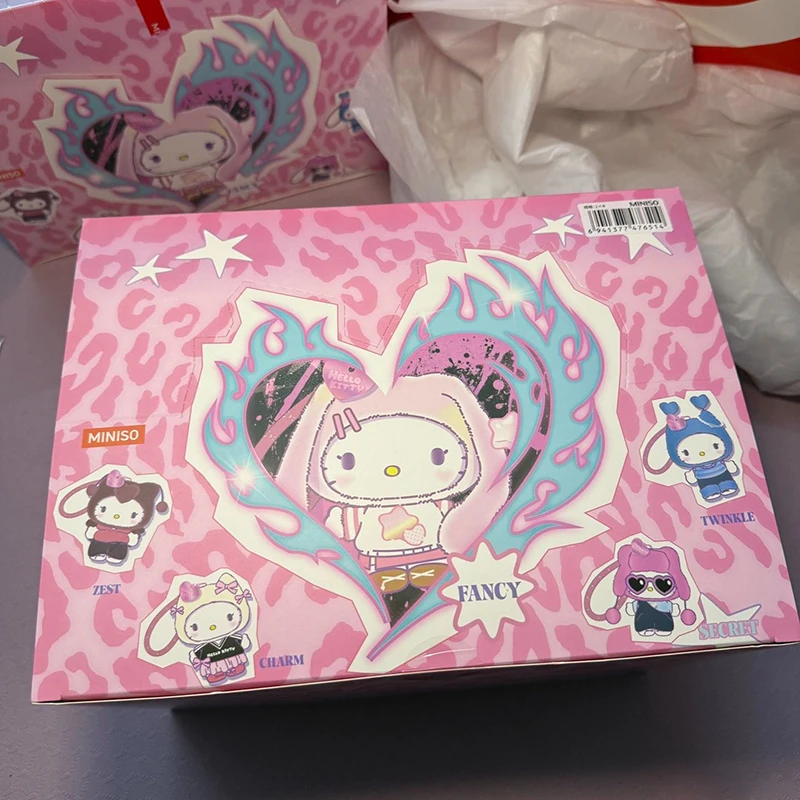 

Genuine MINISO HelloKitty pop star enamel blind box cute backpack pendant doll girls collectible toy Christmas gift