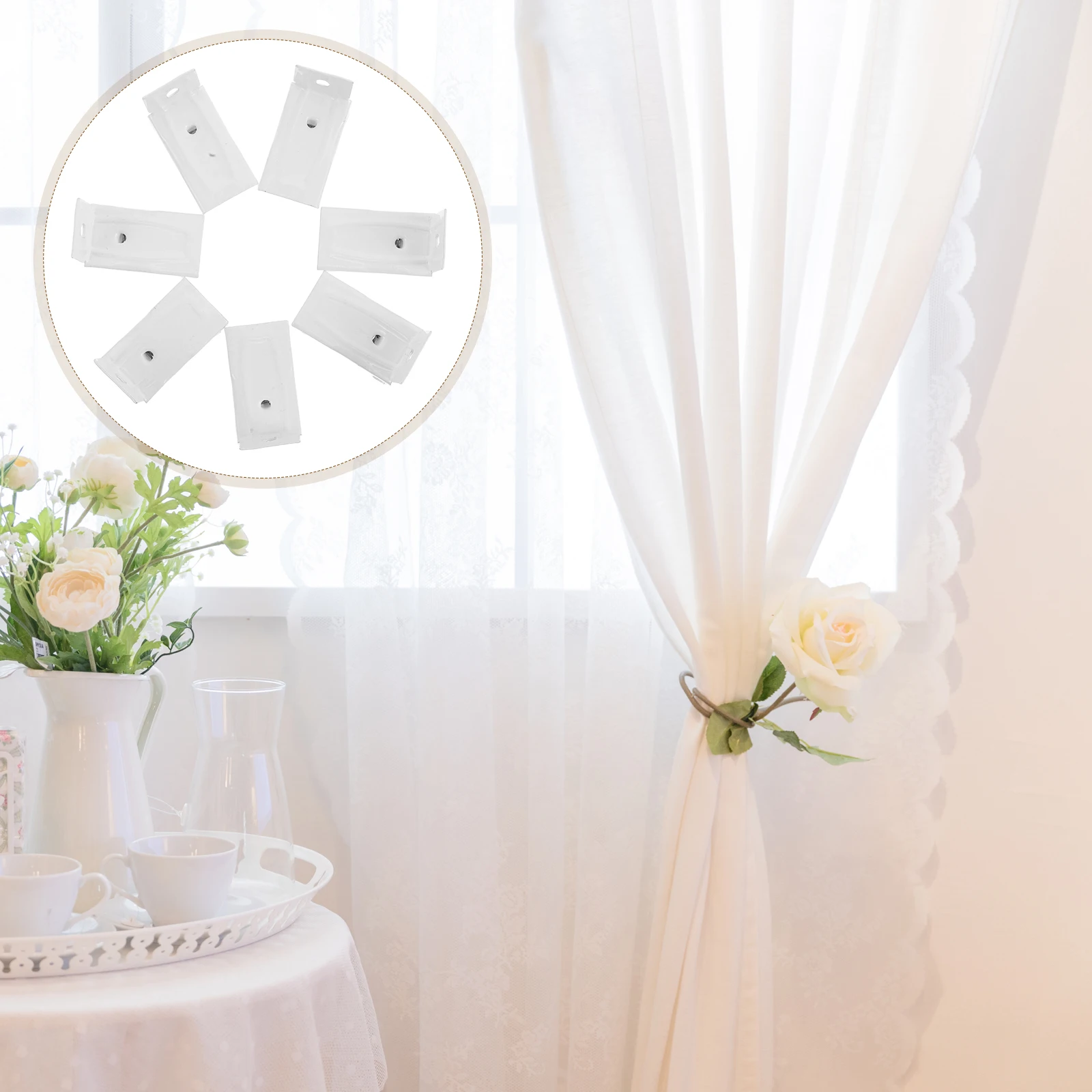 

20pcs Heavy Duty Iron Curved Curtain Track Bracket For Diy Ceiling Wall Mount Drapes Hardware Accessories