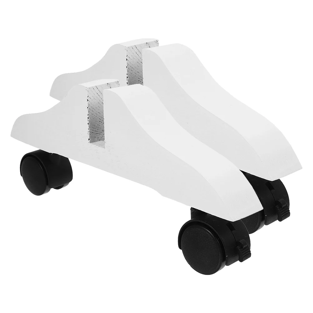 

2Pcs Wooden Room Divider Base Movable Wheels Freestanding Screen Partition Support Feet Elegant Home Office Decor