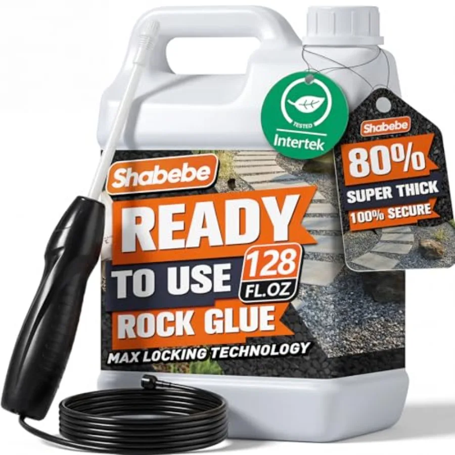 

Rock Glue with Battery Powered Sprayer, 1 Gallon Ready-to-Use Mulch Hold for Landscaping, 100% Water-Permeable, Pet-Safe Non-To