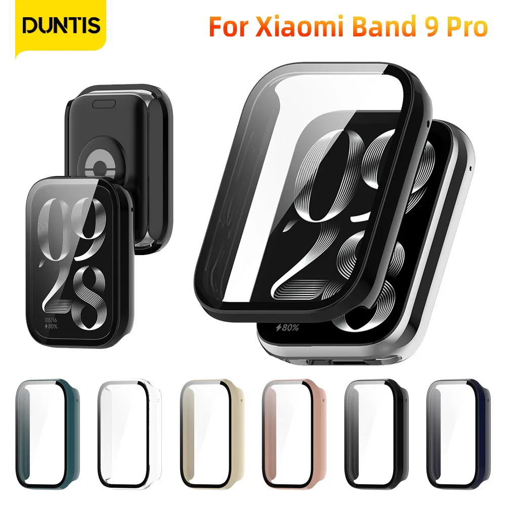 

Glass+PC Case for Xiaomi Mi Band 9 Pro Hard Bumper Built-in Ultra-HD Tempered Glass Protector for MiBand 9 Pro Cover Accessories