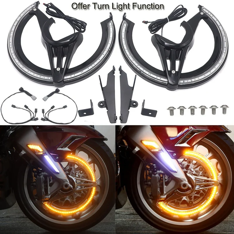 Super Sale Motorcycle Accessories Turn Light Brake Disc LED Rotors Covers Cornering Lamp for Honda Gold Wing GL1800 F6B 2018