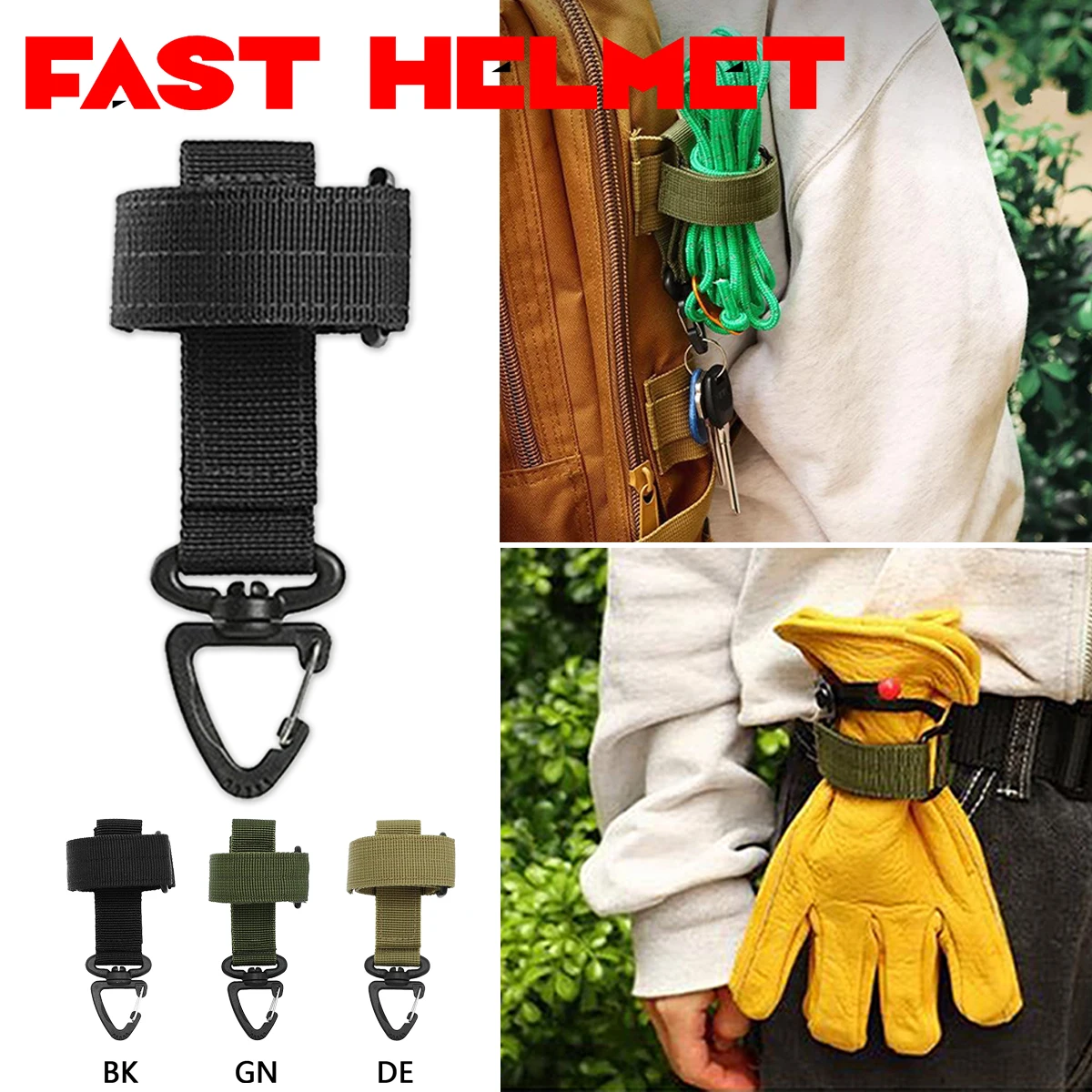 Multi-purpose Nylon Gloves Hook Work Gloves Safety Clip Outdoor Tactical Climbing Rope Camping Hanging Buck Outdoor Camping