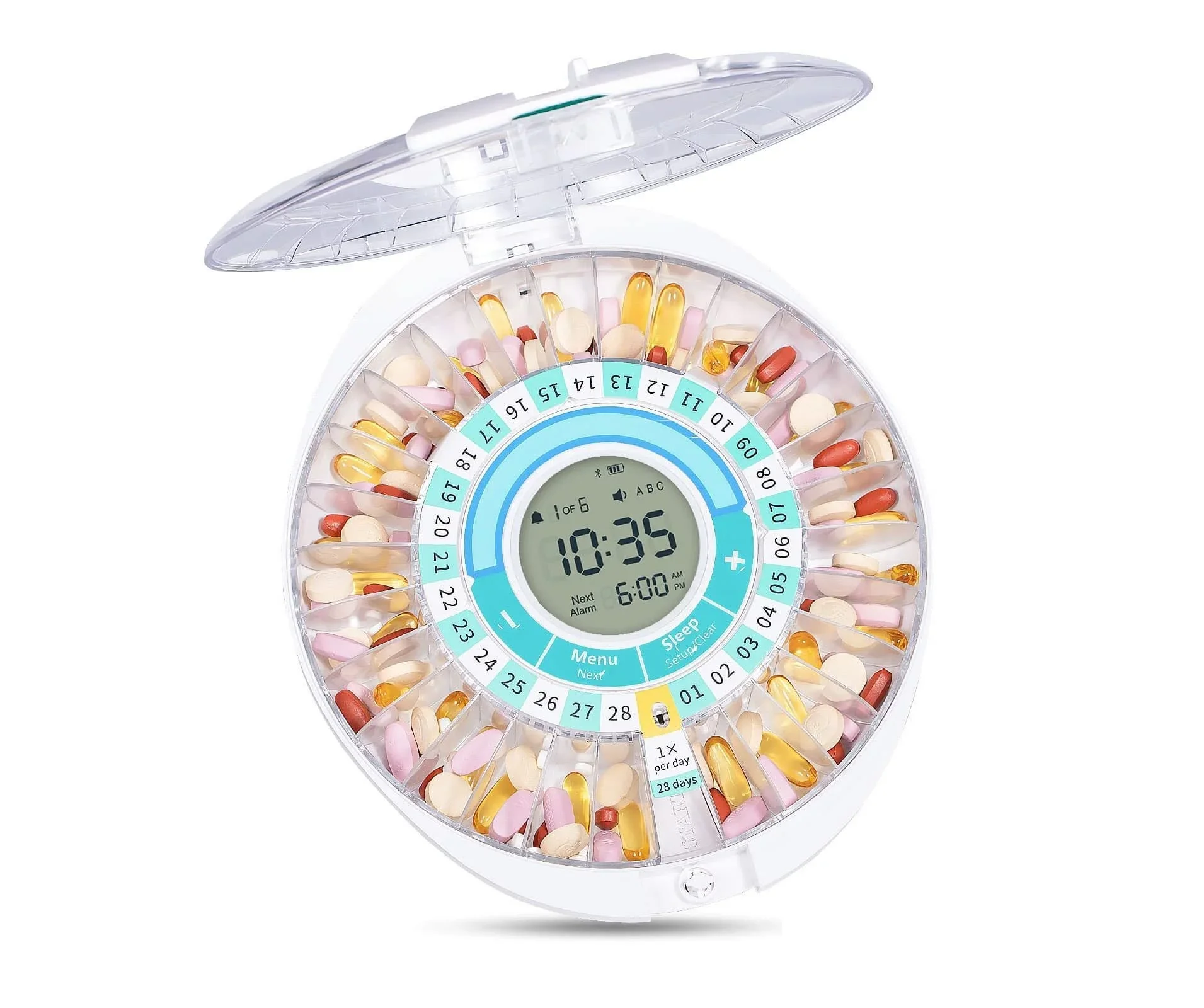 Portable Multifunctional Timing Alarm Clock Intelligent Electronic Medicine Box for Elderly Pill Storage Cases Reminder Feature