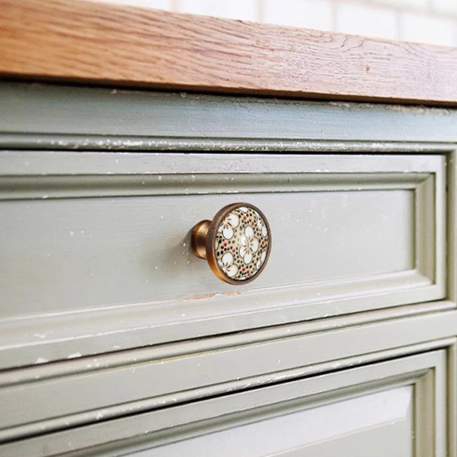 Decorative Cabinet Handles Vintage Style for Kitchen Wardrobe Ceramic Drawer Pulls Retro Furniture Knobs Home Decor Hardware