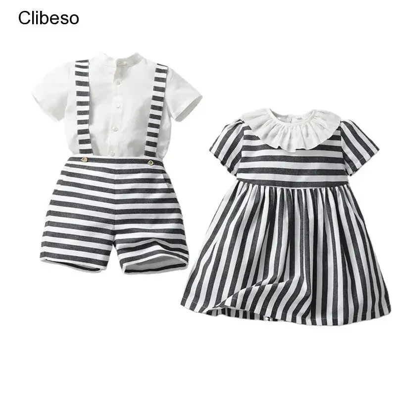 2024 Kids Clothes Summer Dress for Girls Baby Princess Gray Plaid Dresses for Toddler Girl Children’s Clothes Flowers Cotton