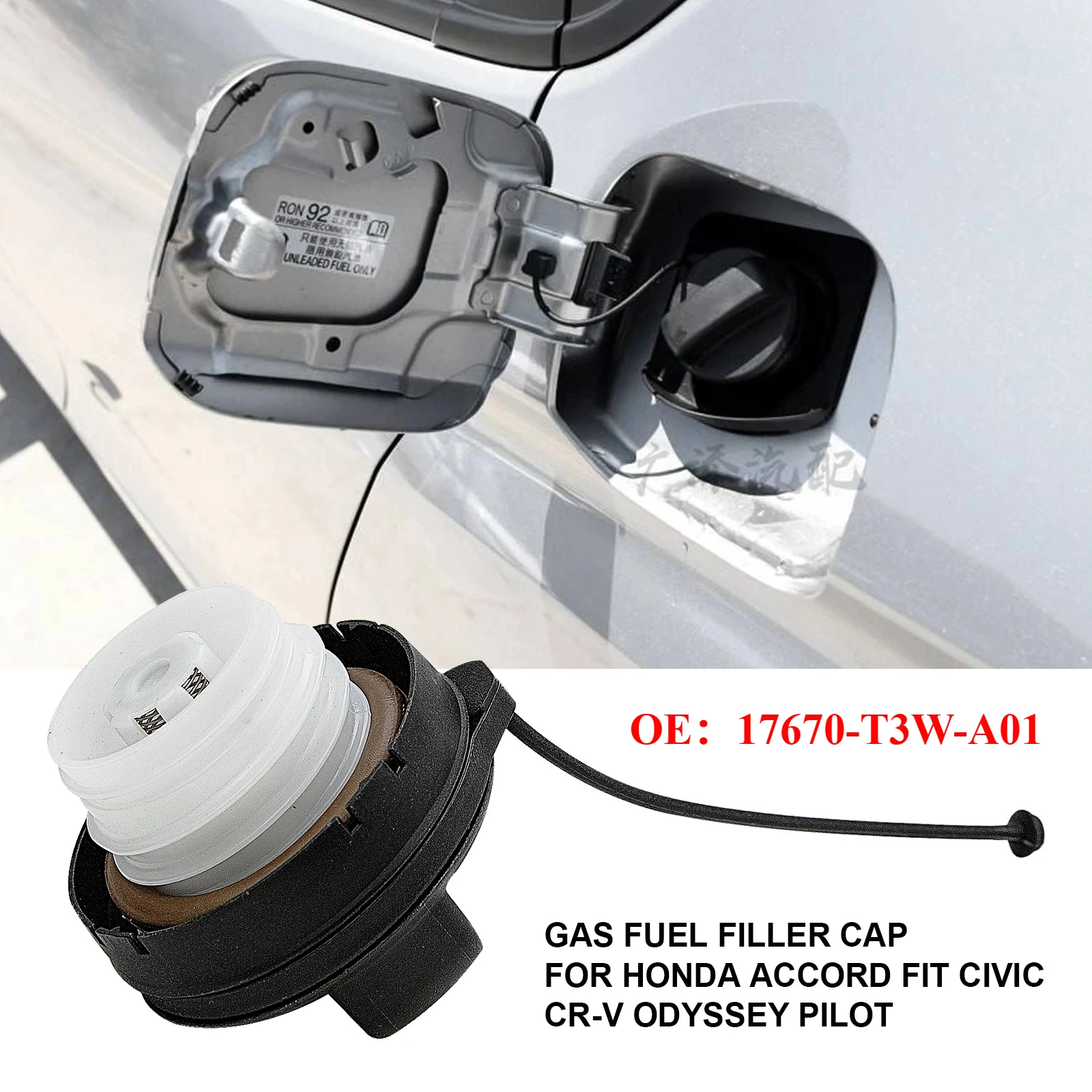 Fuel Tank Inner Cap Fuel Filler Cap For Honda Civic Crv Accord Odyssey Pilot Fit 2007-2020 17670-T3W-A01 Car Accessories