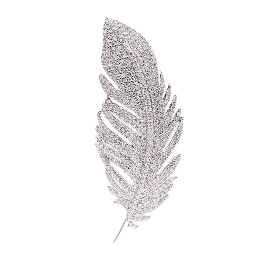 

Fashion Zircon Brooch Elegant Charm Brooch Breastpin for Woman Girls (White Gold)