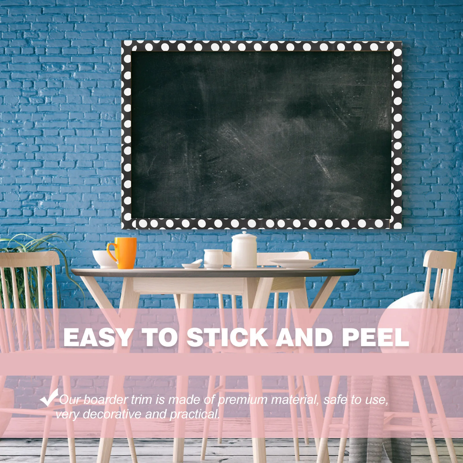 Creative Cartoon Pencil Stickers Chalkboard Border Trim Decorative Bulletin Decor for Classroom Office Home