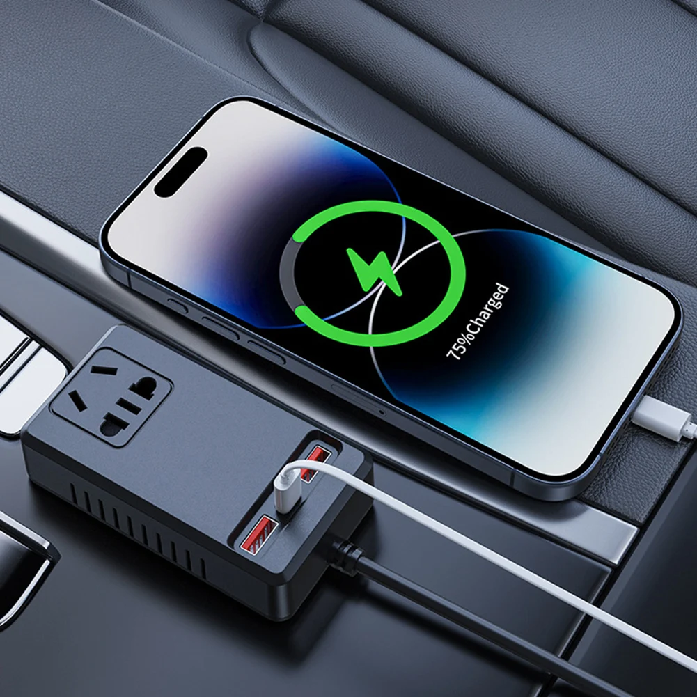 Charger For Multiple Devices 15x8.5x3cm Car Converter Compact Design Family Road Trips Safety Monitoring Feature