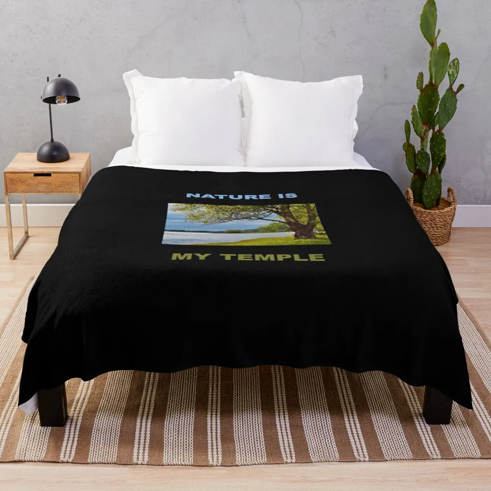 Nature Is My Temple - River Bank Throw Blanket Bed Fashionable Nap Luxury Brand Designers Blankets